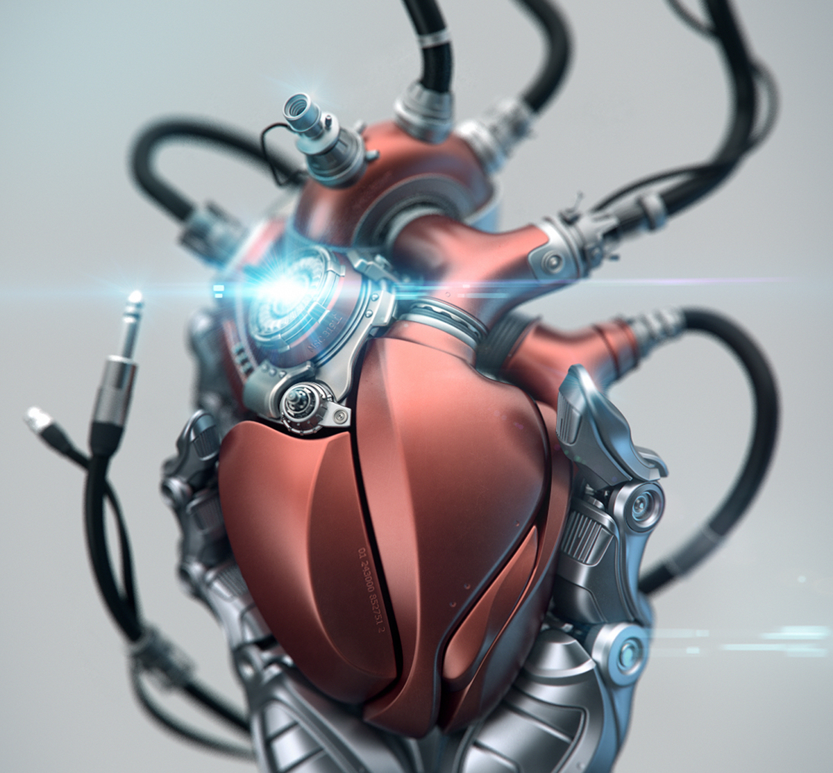 robot CGI mechanical heart  3D artificial intelligence heart Digital Art  concept marketing   ads