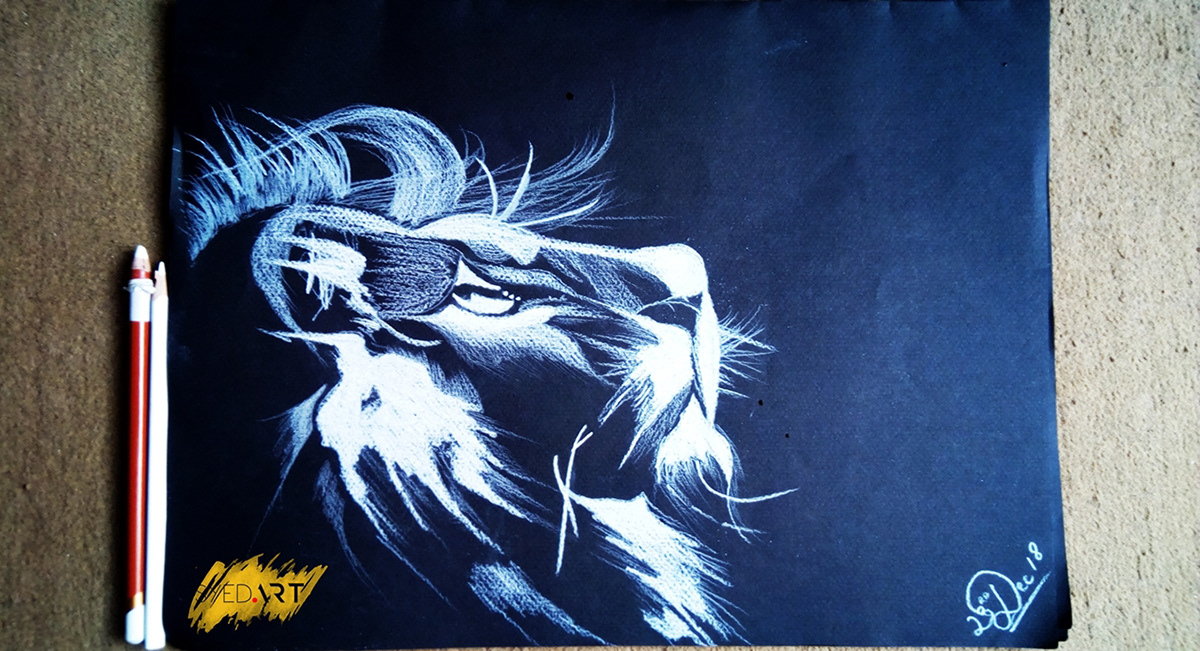 art artist Drawing  Charcoal Drawing White Charcoal Drawing Syed Art lion sketch lion drawing Creative drawing