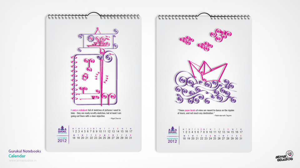notebooks indian ATMA best design graphic art twirls India violet Lucknow Coimbatore hitech Printing Website