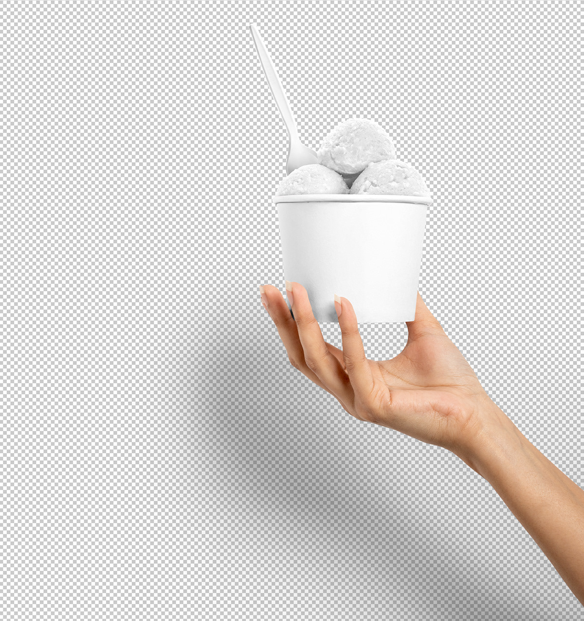 branding cup free freebie ice cream ice cream cup Mockup Packaging scoop yo...