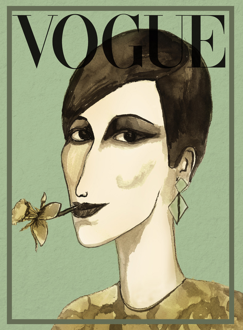 vogue cover woman Retro portrait