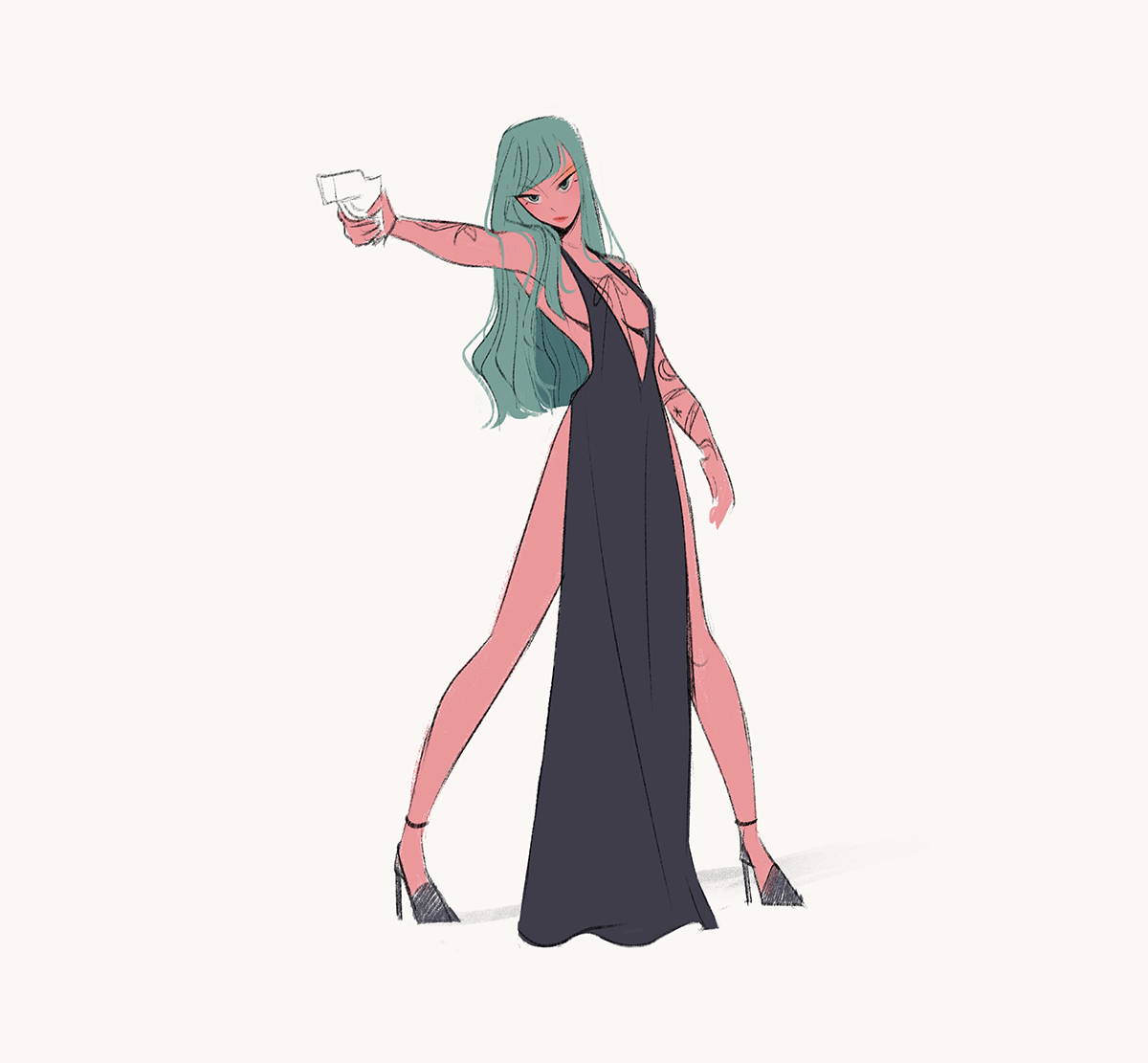 cartoon Character design  digital illustration Gun sketch Weapon woman