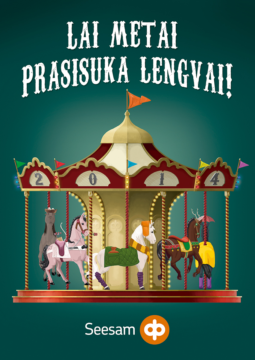 horse carousel calendar new year months