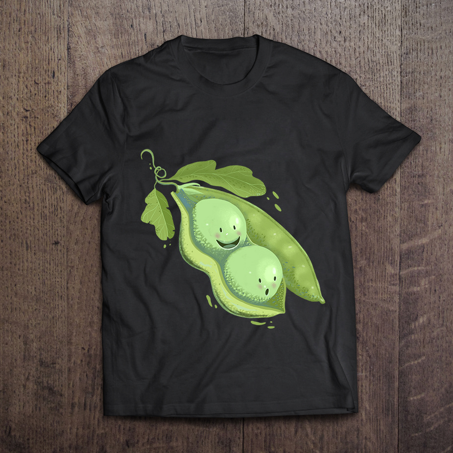 t-shirt healthy Food  vegetables lifestyle green vegan Vegetarian happy peas