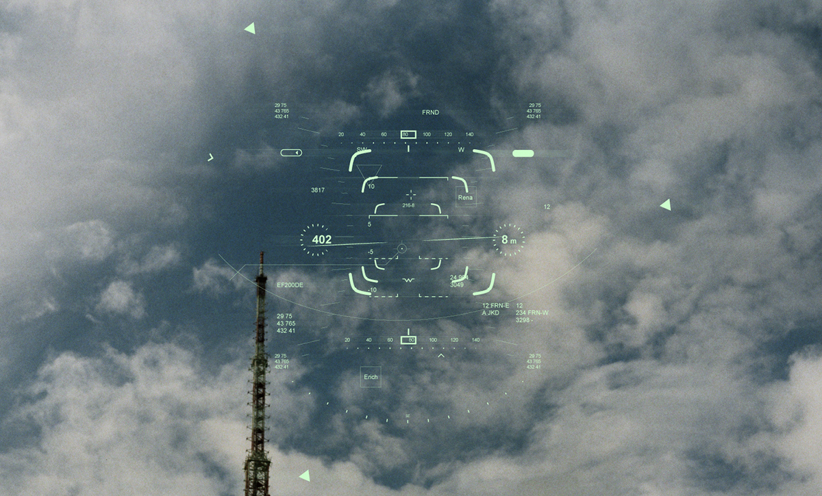 Cyberpunk HUD pov sci-fi UI GUI fx vfx SFX radar binocular SKY scope collimator crosshair