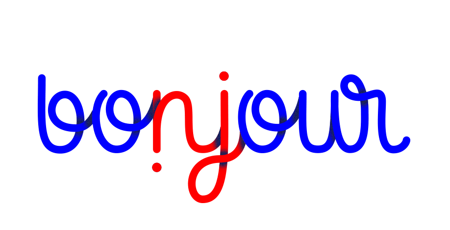 separatism bonjour hi Calligraphy   hidden message Montreal flip logo vector type integration blue and red