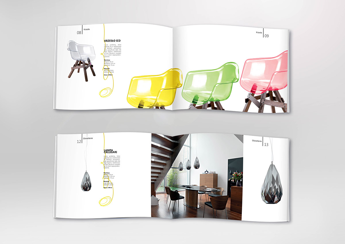 visual identity furniture Gadget design labels Catalogue identyfikacja wizualna meble gadżety etykiety katalog