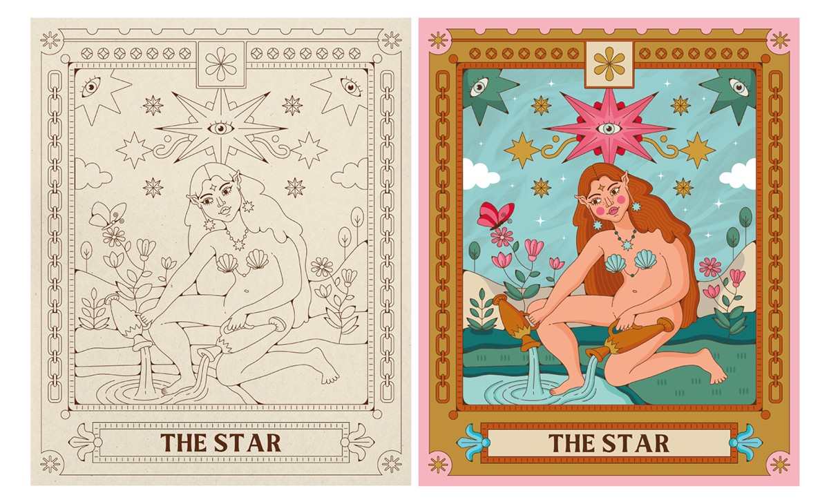 Astrology digital illustration esoteric tarot gif illustrations ilustraciones Tarot Cards animation  motion graphic design