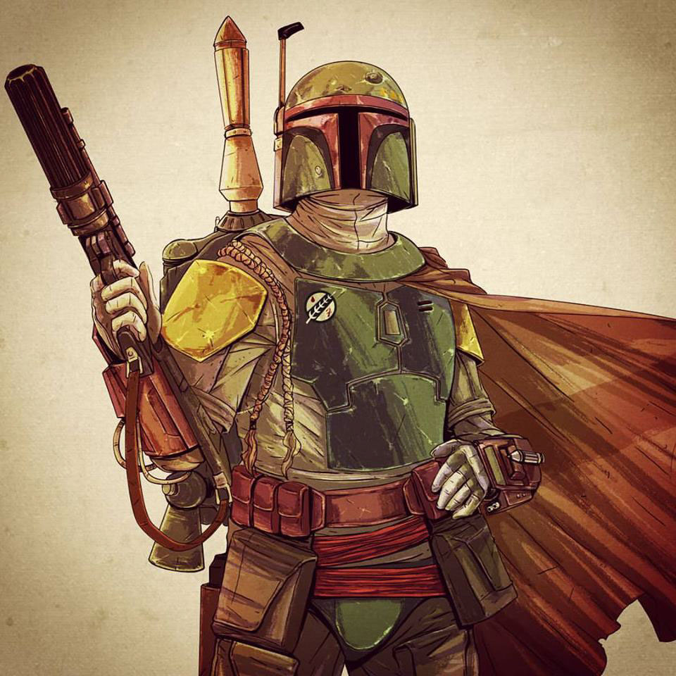 Fan Art star wars sw boba fett bounty hunter mandalorian