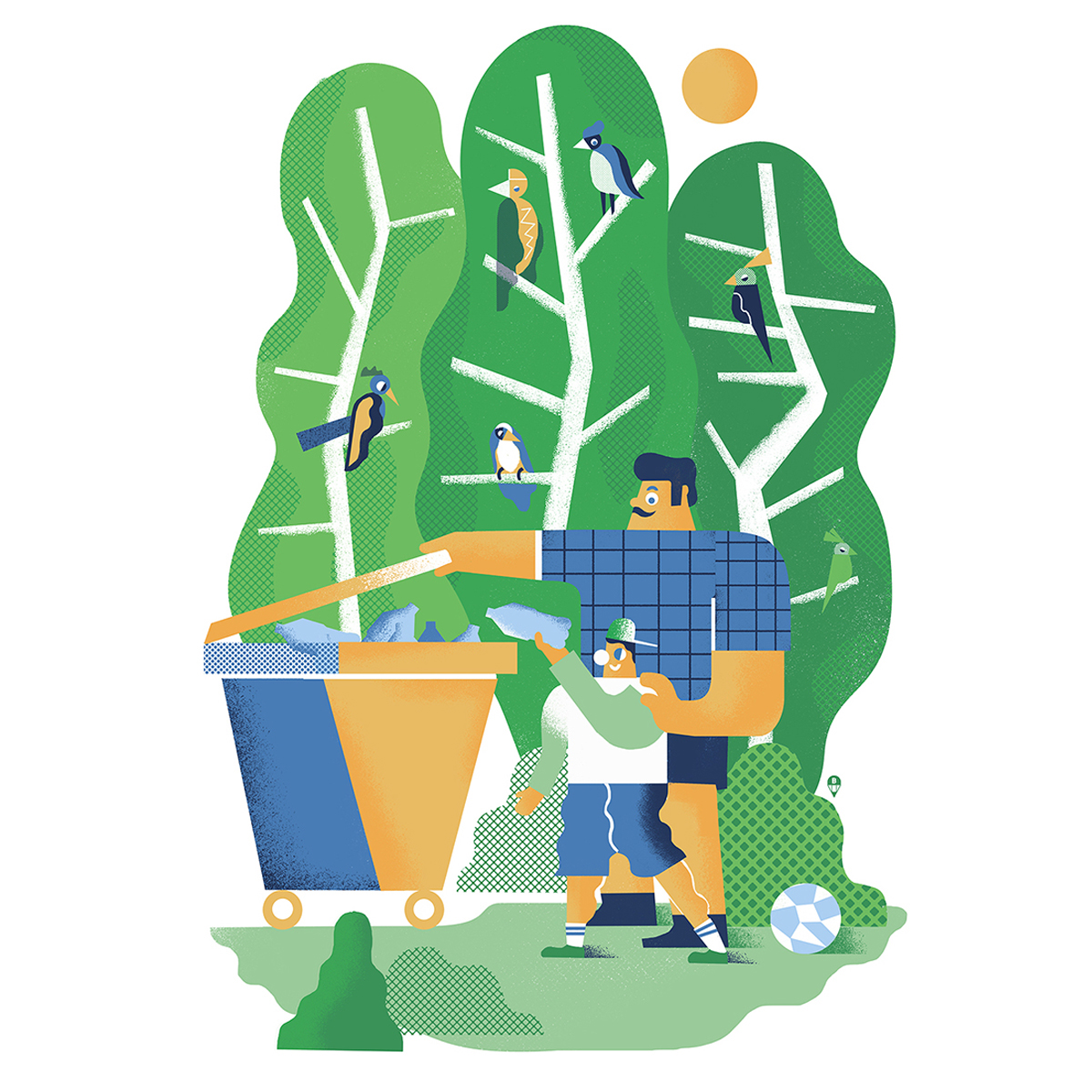 ilustracja illo eco Ecology recycling company Mural design draw rysunek