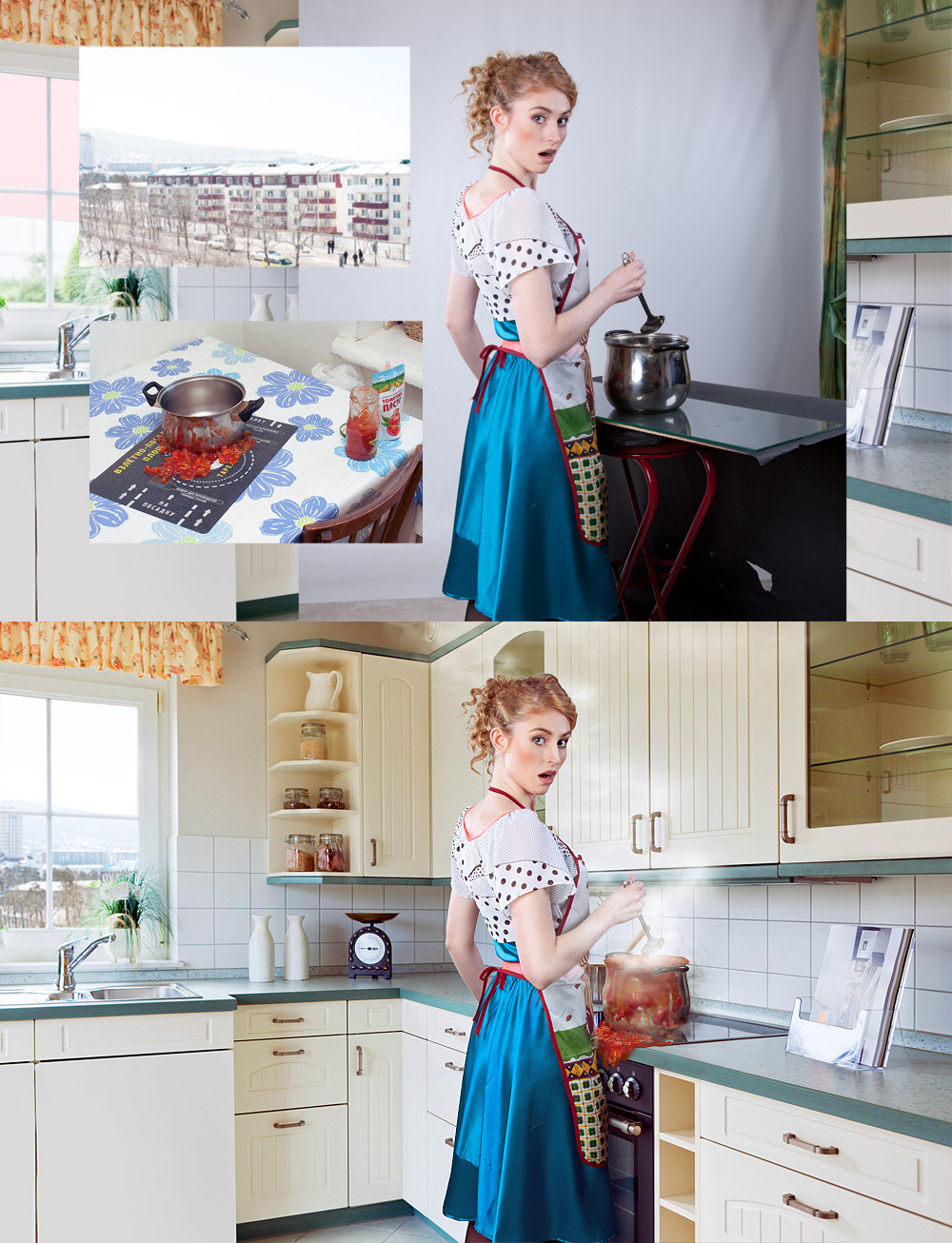 housewife retouch kitchen