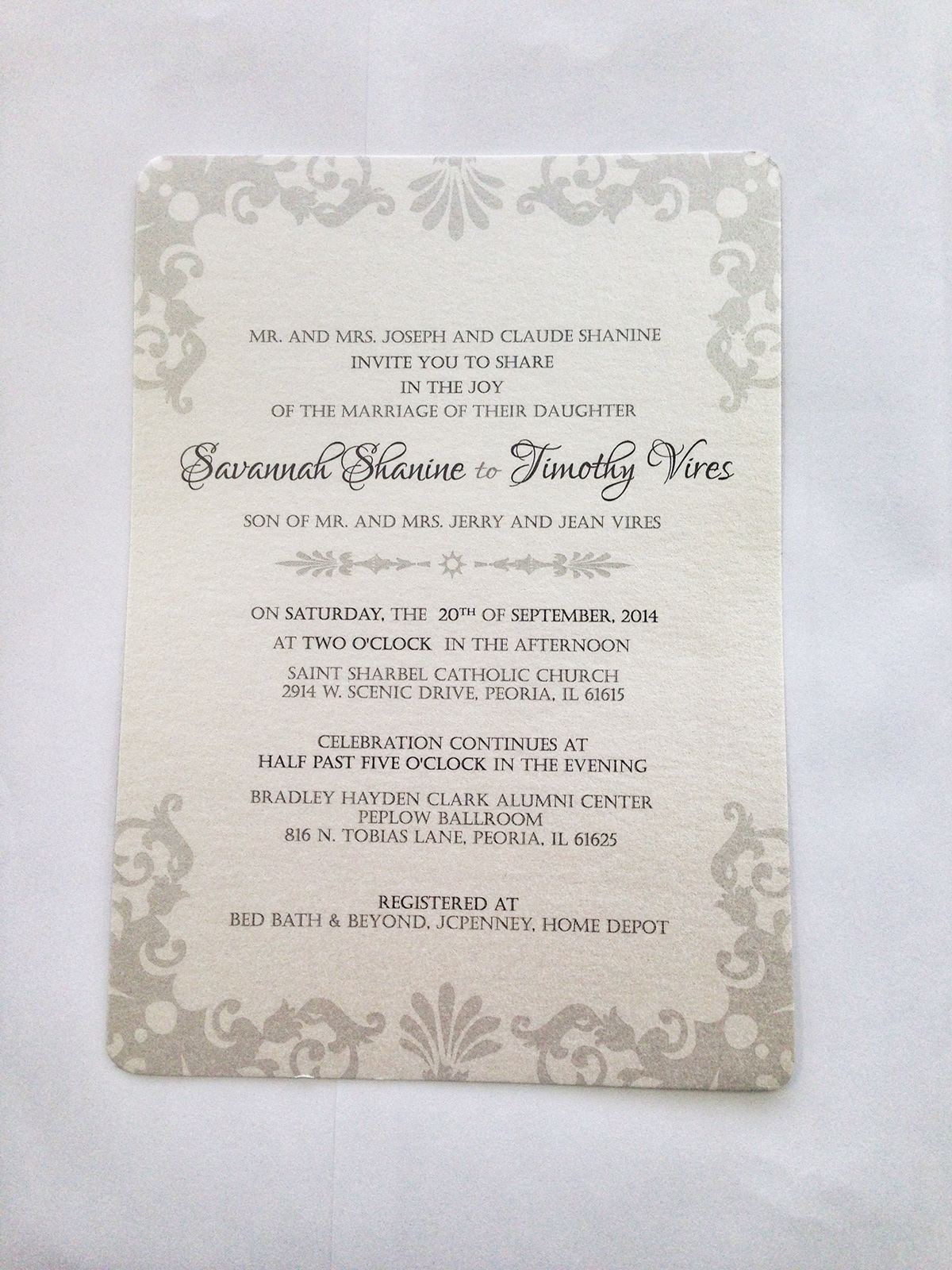 wedding invitations print Victorian invites rounded corners