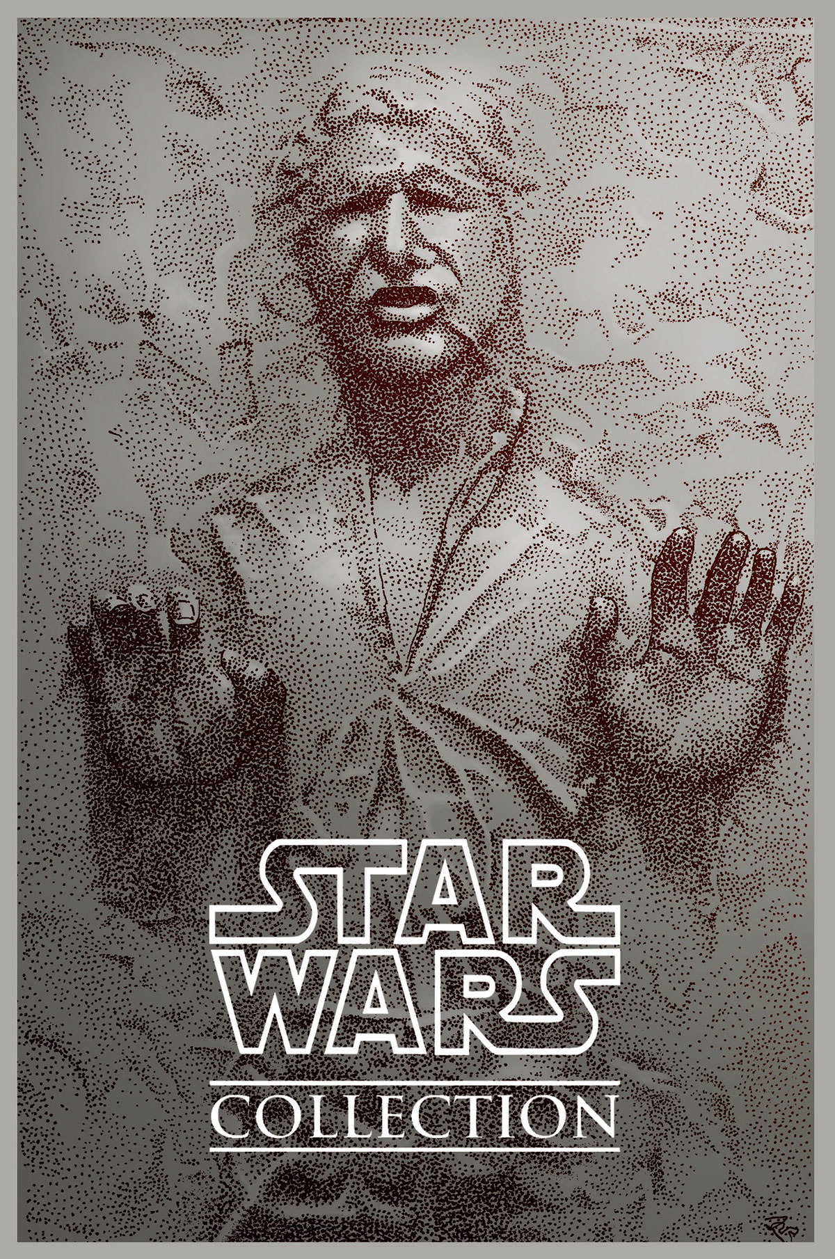 Han Solo Harrison Ford carbonite star wars Empire Strikes Back ink art poster Scifi print