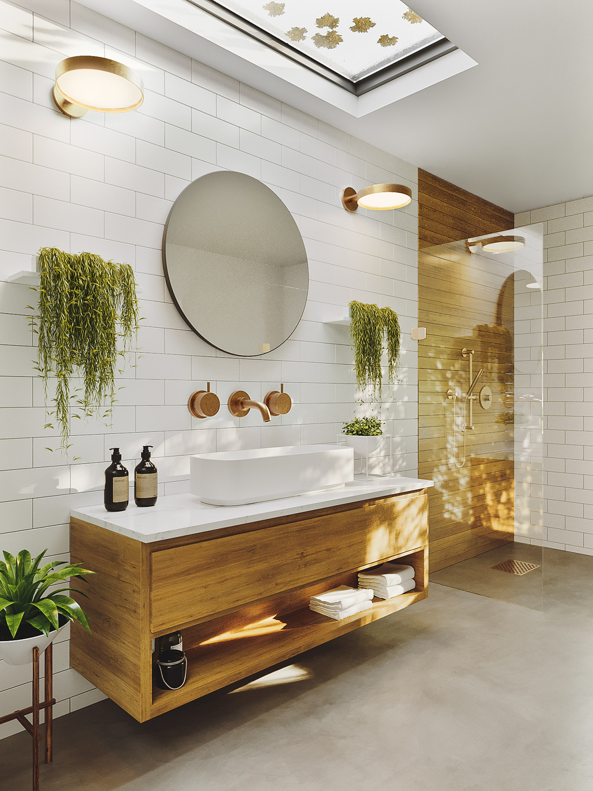 3D architecture archviz bathroom concrete corona house interior design  minimal modern