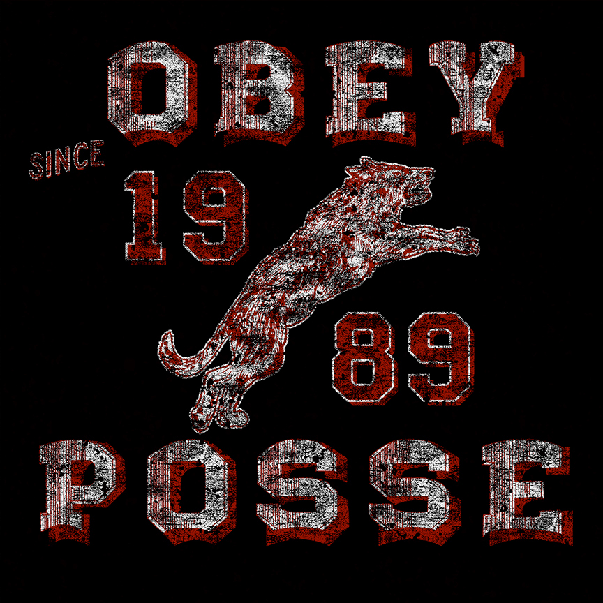 OBEY OBEY POSSE HAND LETTERING wolf vintage varsity Rob Howell