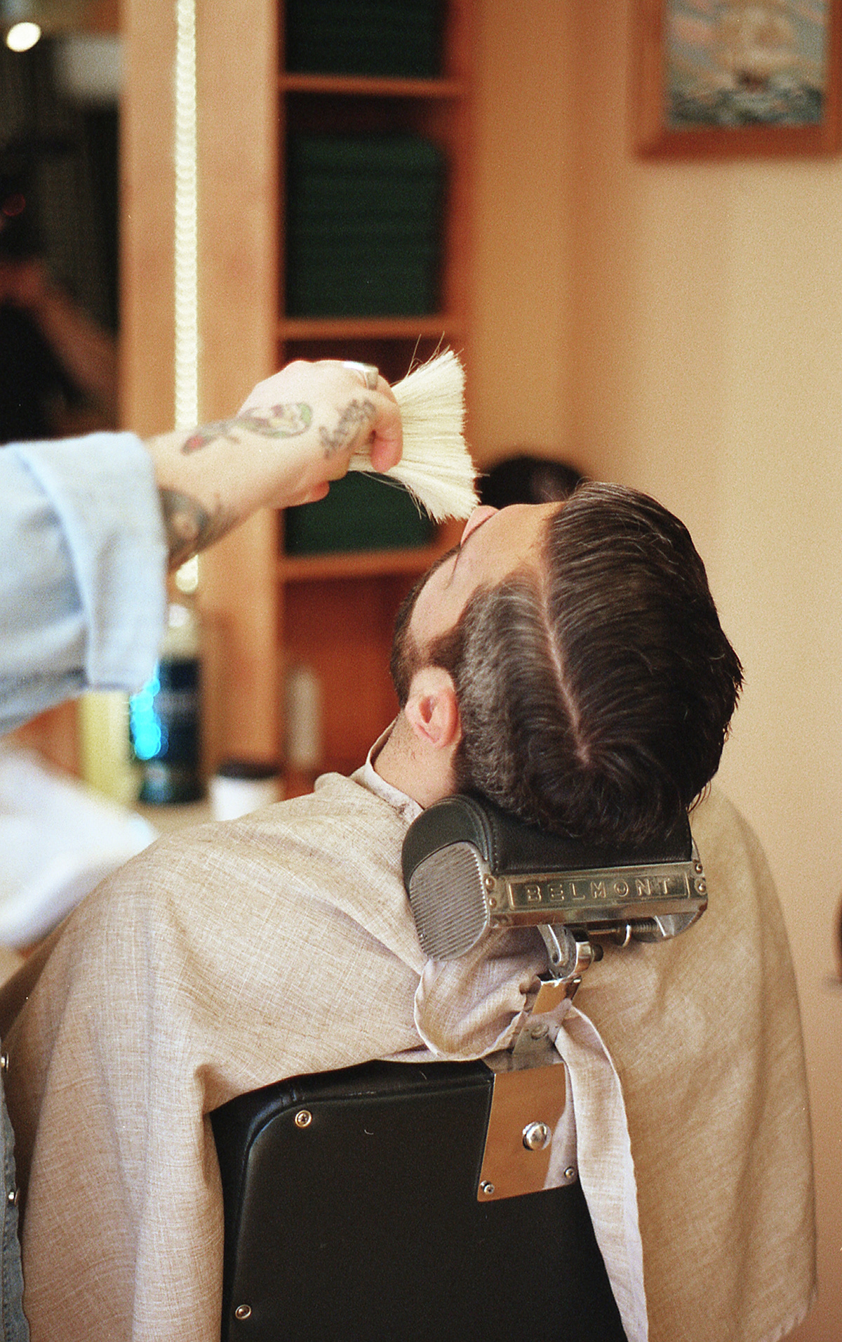 lifestyle barbershop Montreal grooming Photography  film photography
