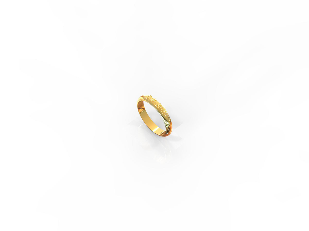 jewelry ring Gold Plate 3dm cad Rhinocerous keyshot