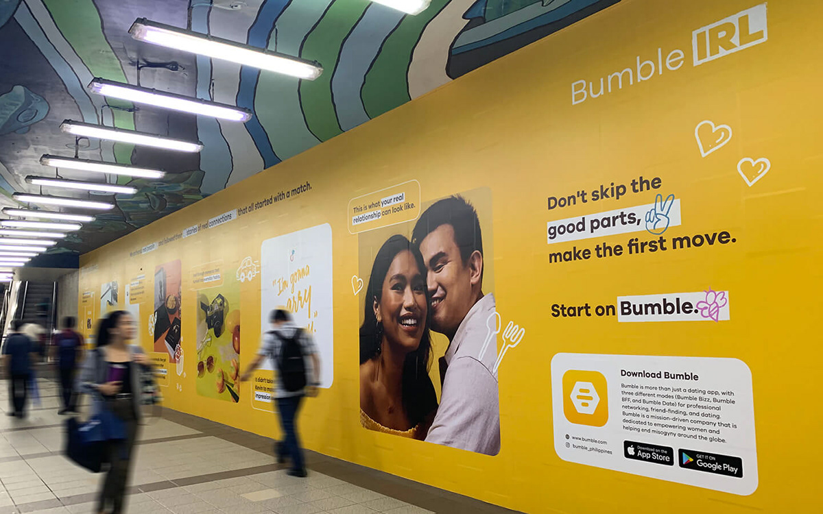 bumble app Dating New York campaign philippines Mural billboard branding so...