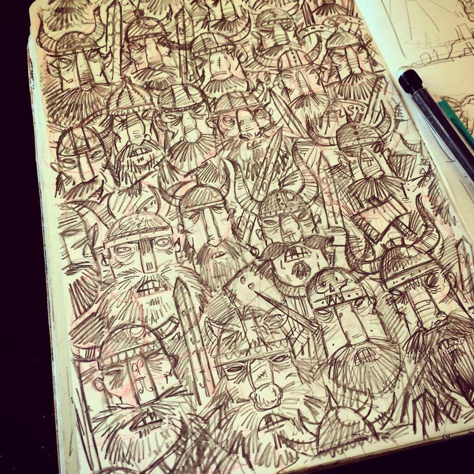 doodles sketchbooks drawn sketched pencil buildings people animals birds lettering type markers Fun Patterns tourism