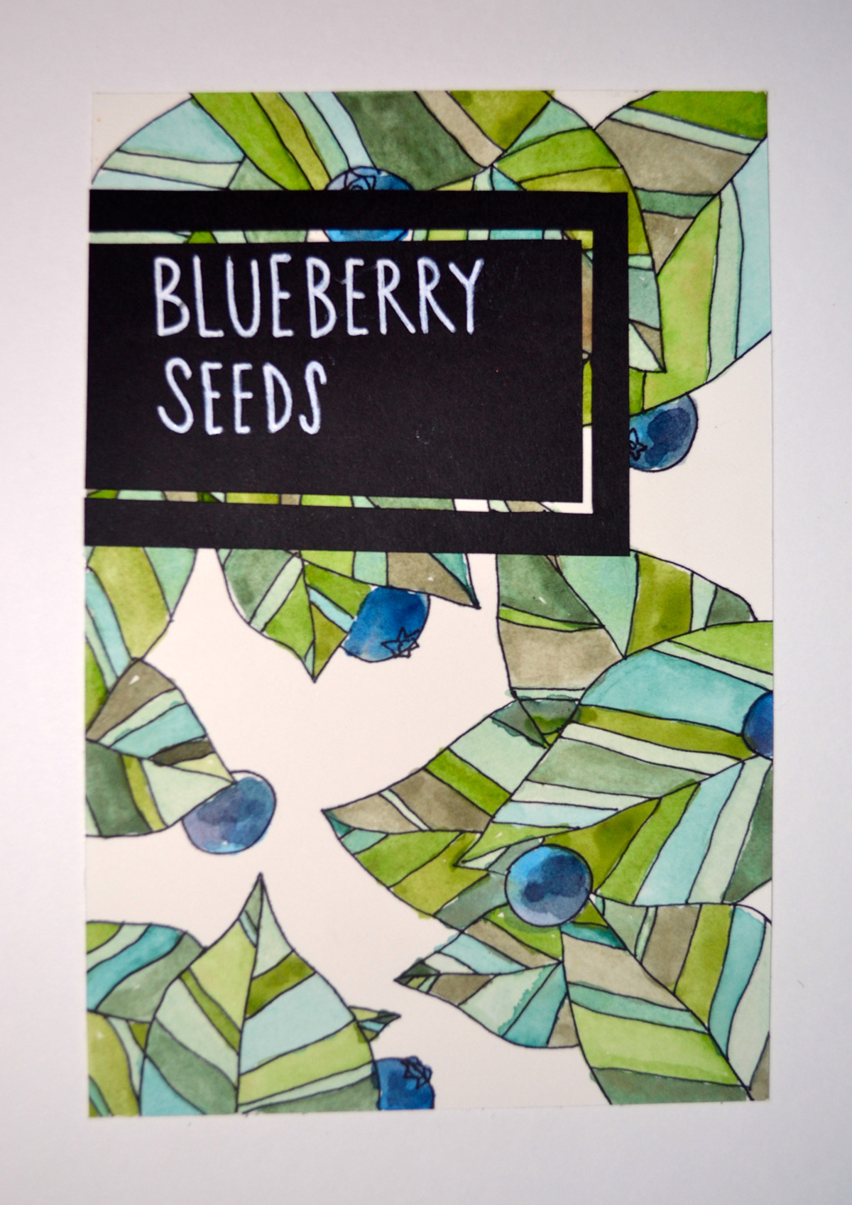strawberry blueberry collage watercolor Seed Packet