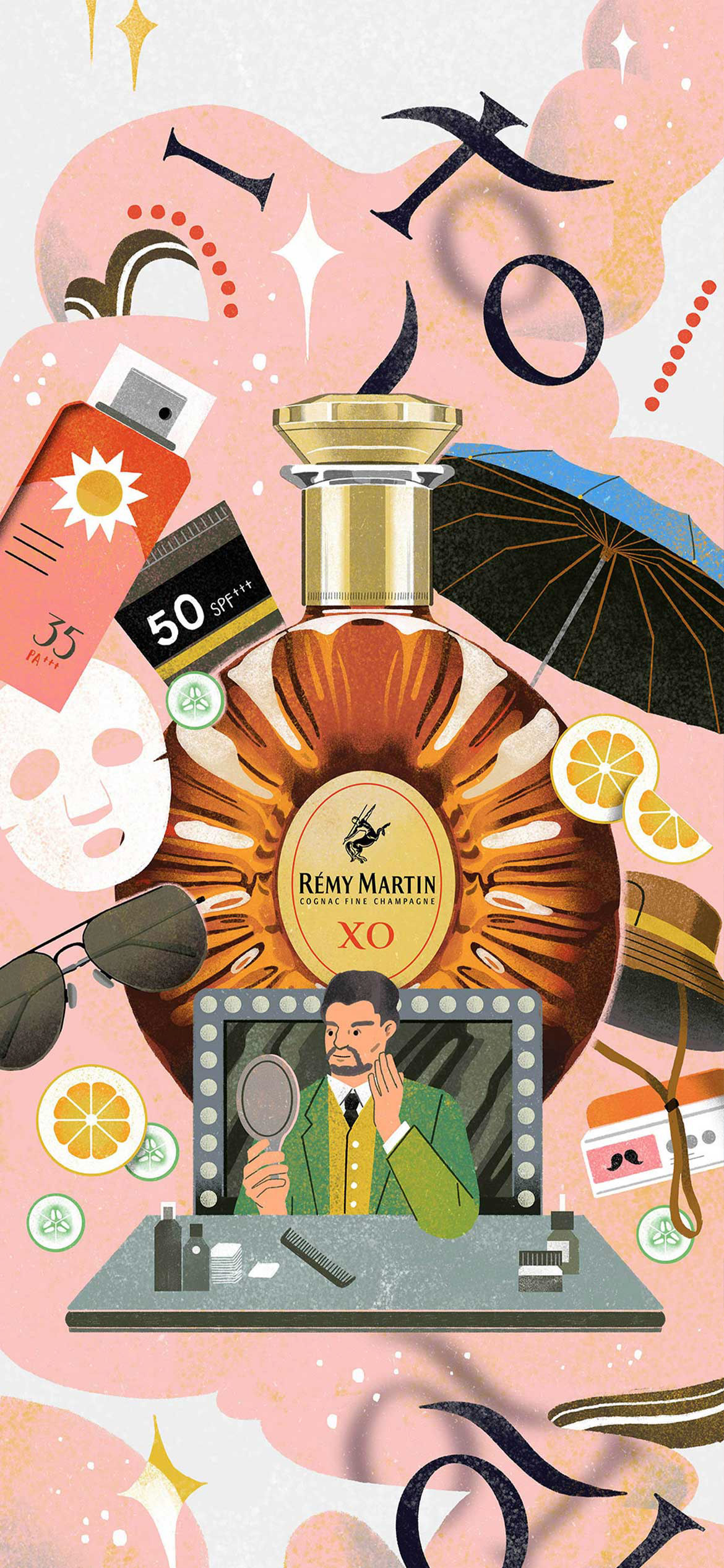 Advertising  campaign Cognac dad father Father's Day figure ILLUSTRATION  remy martin xo