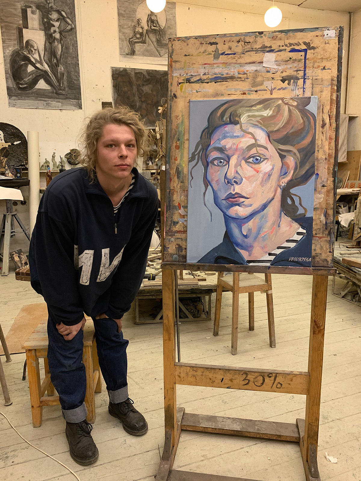 blue face painting   portrait portraitist notdullrealism