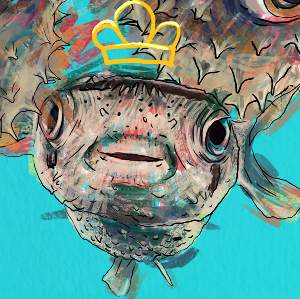 blowfish ikan buntal sarcastic syafiq hariz Digital Art  digital painting digital illustration concept art illustrations