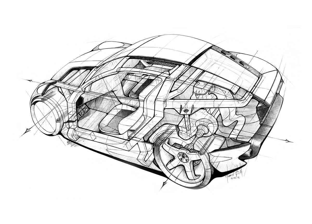 sketch design coupe Cars graphic