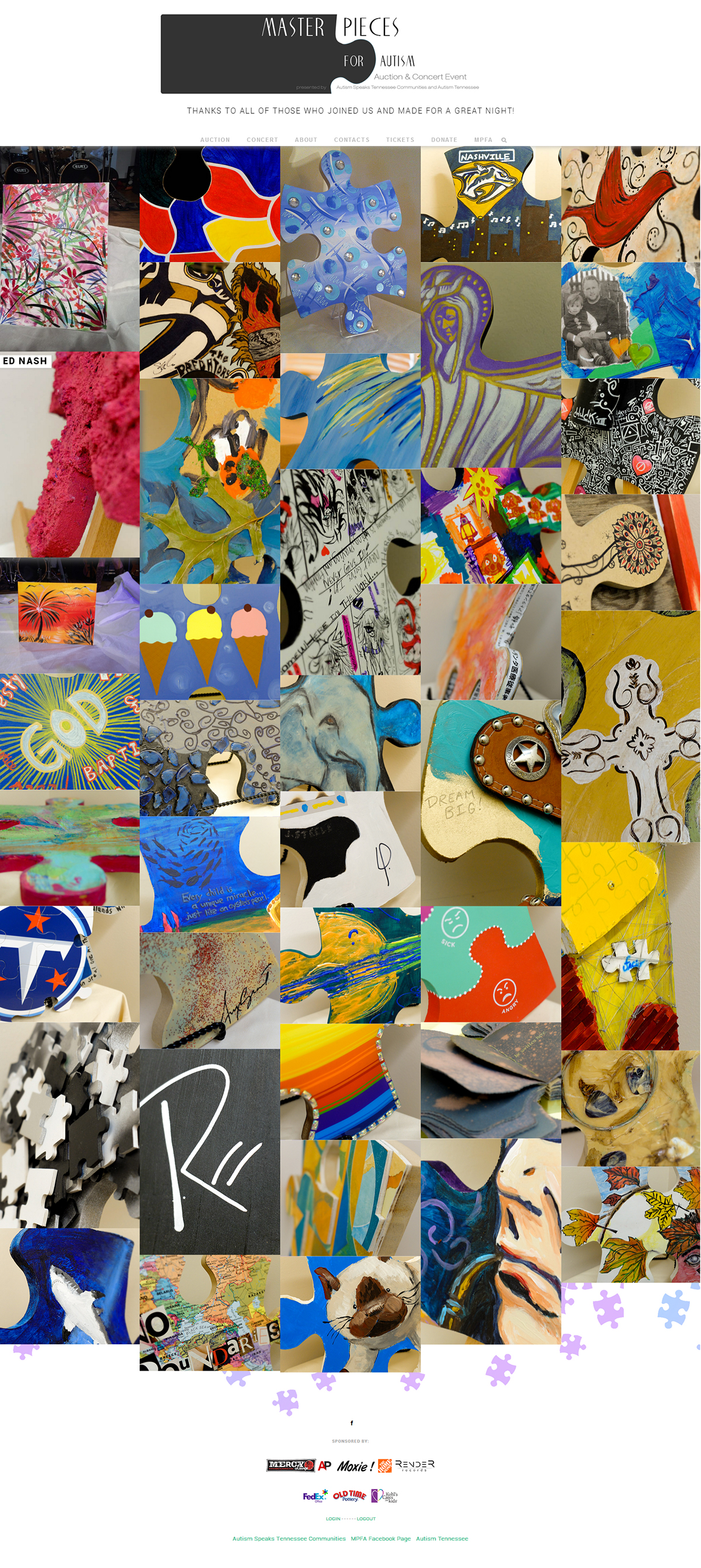 autism Speaks Master pieces Masterpieces art UI ux charity auction Event