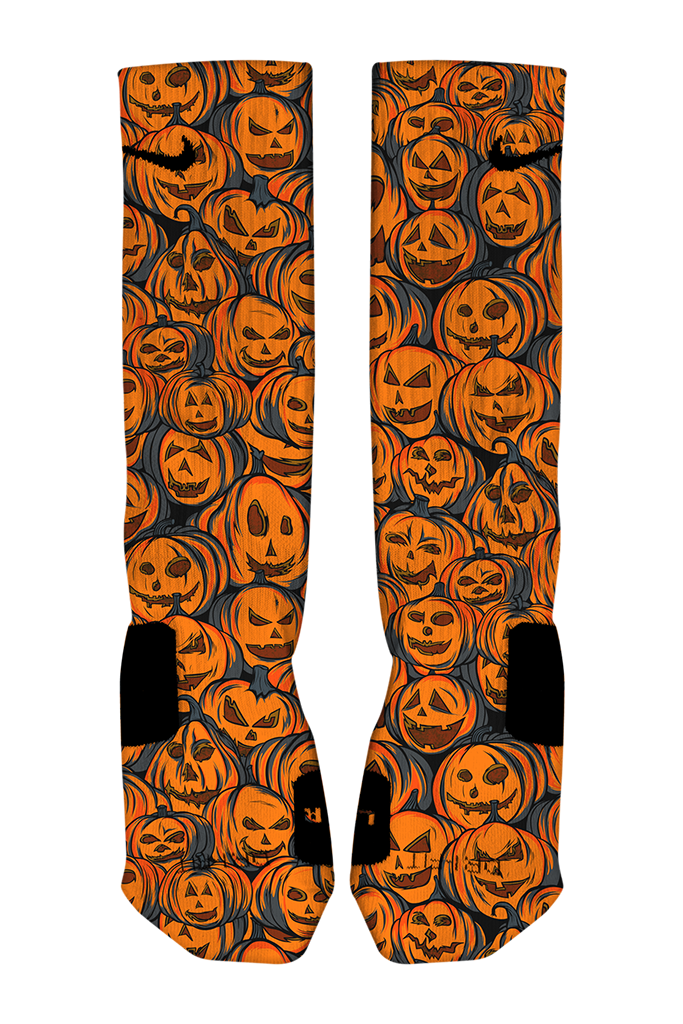 Rock'em apparel Rock 'Em Apparel Elvis Zaldaris Pumpkin Madness Halloween october Socks Custom Nike Jack-o'-lantern