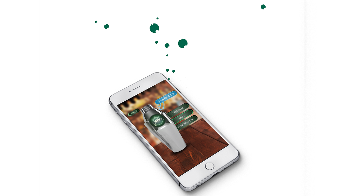 Adobe Portfolio beverage drink perrier AR augmented reality tech mobile app creative