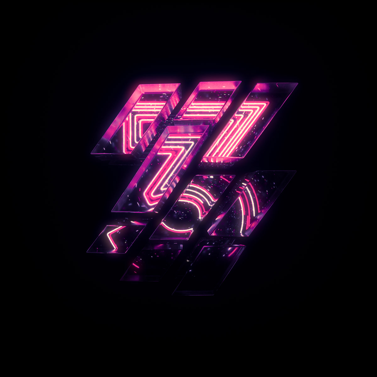 numbers type motion design animation  motion typography   motion graphics  neon lights