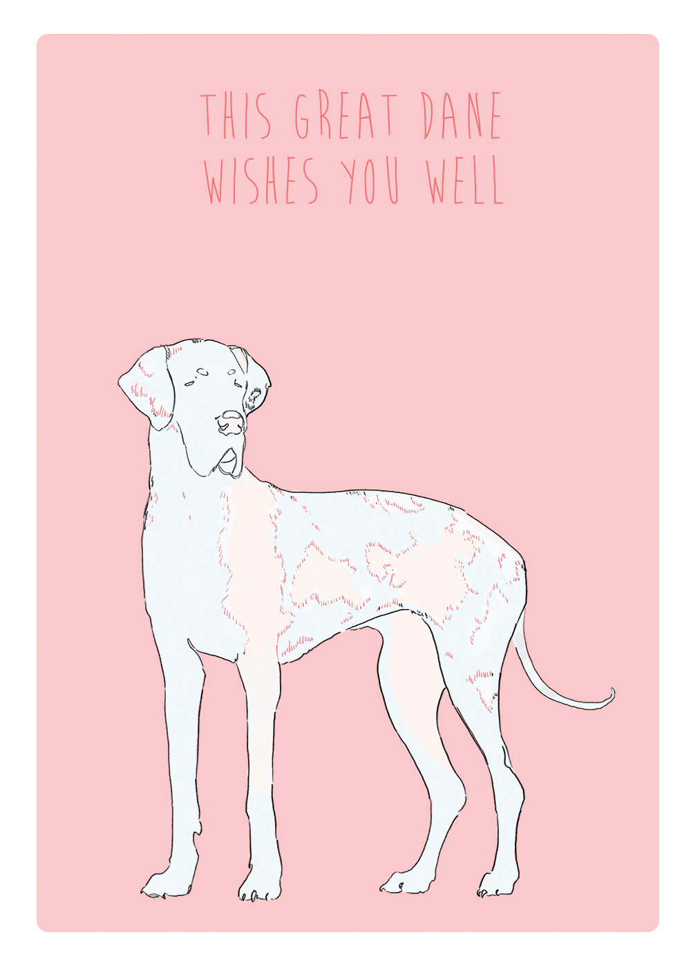 greeting card invitations Good Wishes dog DOG CARD dog breeds stationary cards bussiness cards birthday cards pets pink
