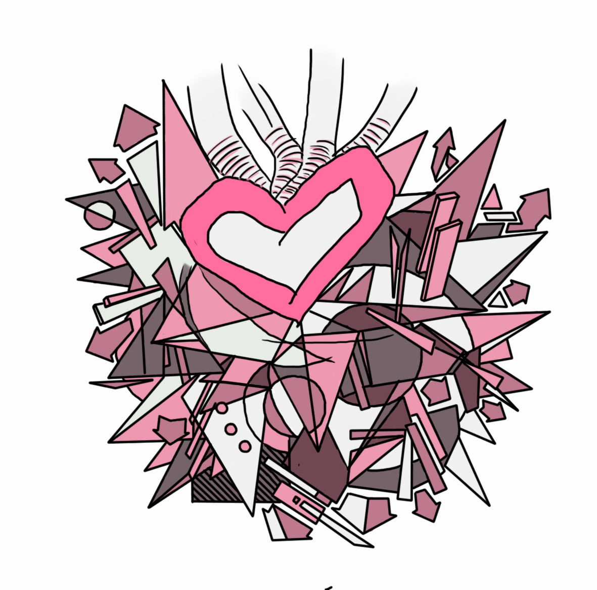 arrows Geometries heart Love pink sketchpbook streetart Trippin