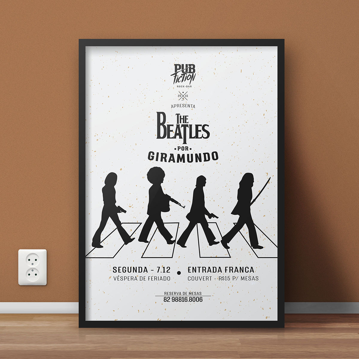 pulp fiction Quentin Tarantino pub bar Beatles the beatles ak47 poster Hang Out Event concert Show Evento Cerveja