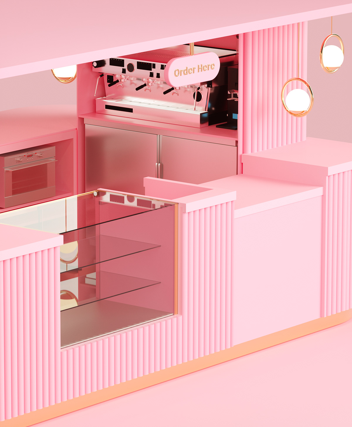 booth cafe Coffee Exhibition  girl boss Kiosk Mall kiosk pink