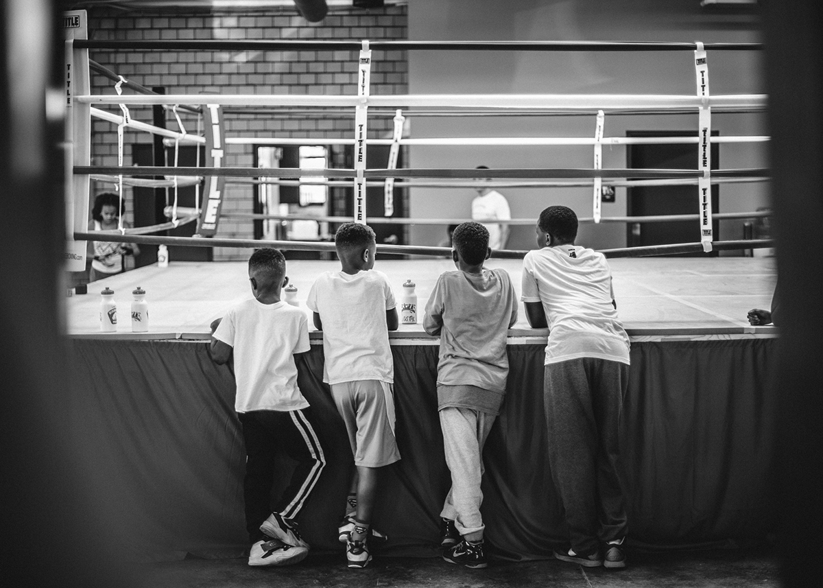 Photography  Boxing black and white minneapolis kids