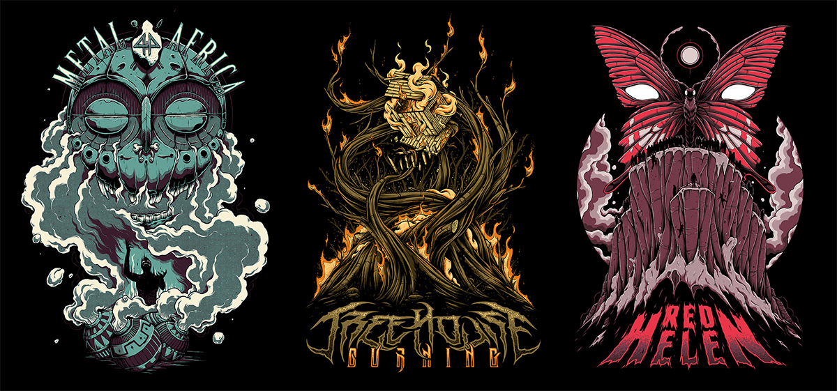metal bands artwork ILLUSTRATION  Merch apparel Clothing shirts dark music