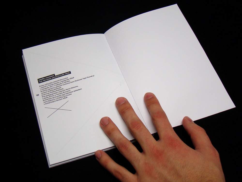 book  graphic design  editorial design  brochure  paperback  ondrej kahanek the pritzker architecture