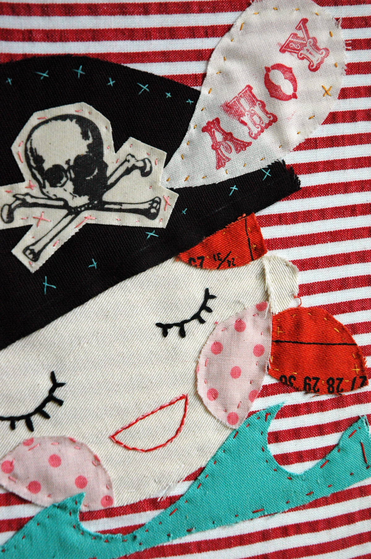 fabric Muerte pirates bunnies skulls sewing