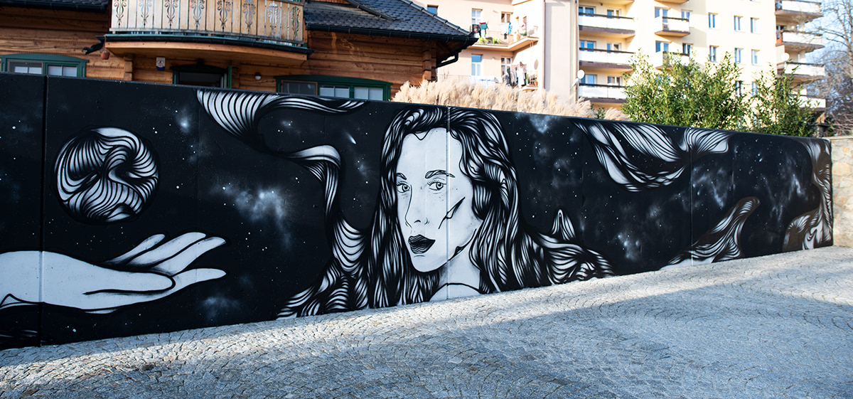 art Graffiti Mural rzeszow streetart szczepan rożek woman illustration