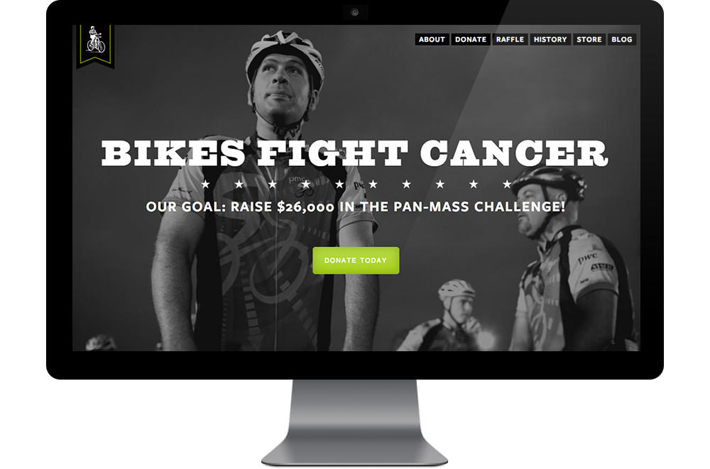 bikes fight cancer front-end development Responsive Design pan mass pmc
