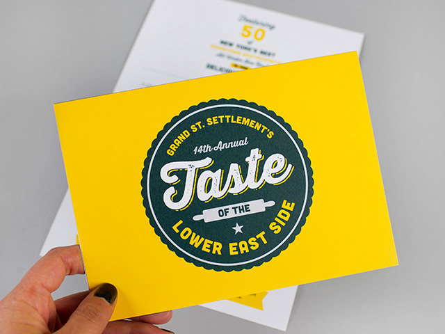 Lower East Side Event Branding taste Food  new york city non profit lettering cms Stationery social media Collateral Signage community programs gold and green crest