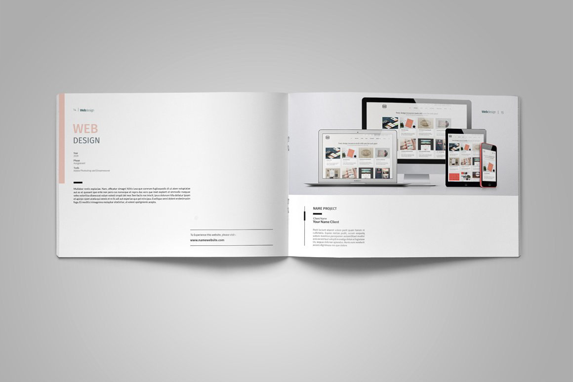 brochure clean designer graphic design  InDesign Multipurpose portfolio template