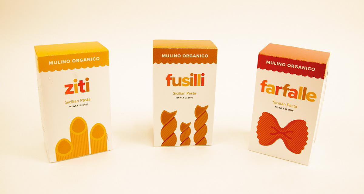 Packaging Pasta branding  identity Fusilli farfalle ziti food illustration