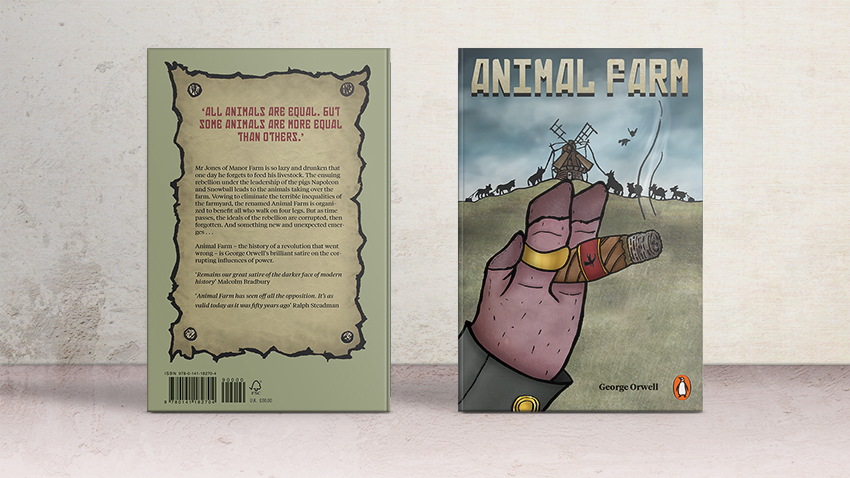 Animal Farm book cover book cover re design analoge ILLUSTRATION  Digital Drawing