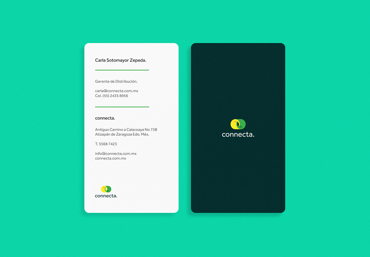 Connecta conecta financial ID Corporate Identity Stationery green money coins Idenitity logo bright modern