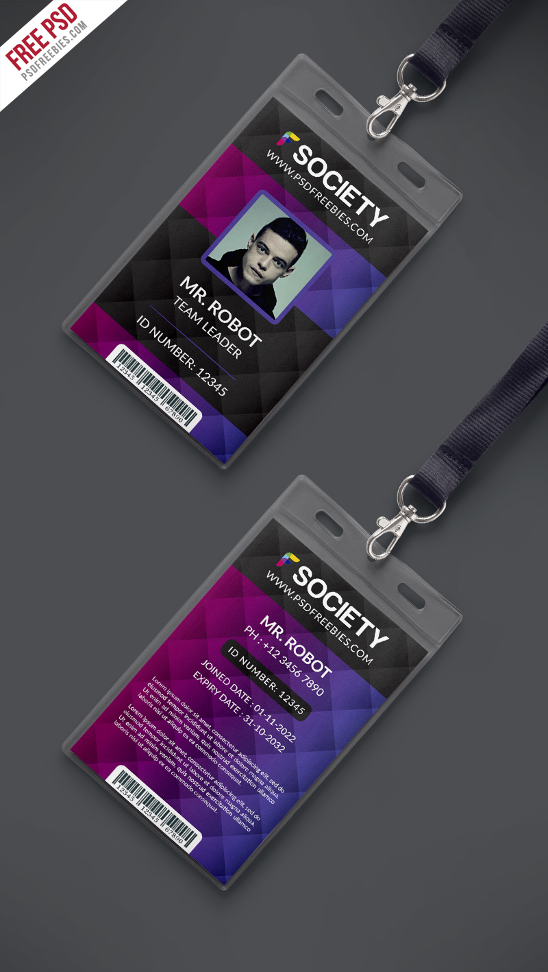 Free PSD : Corporate Office ID Card PSD Template on Behance