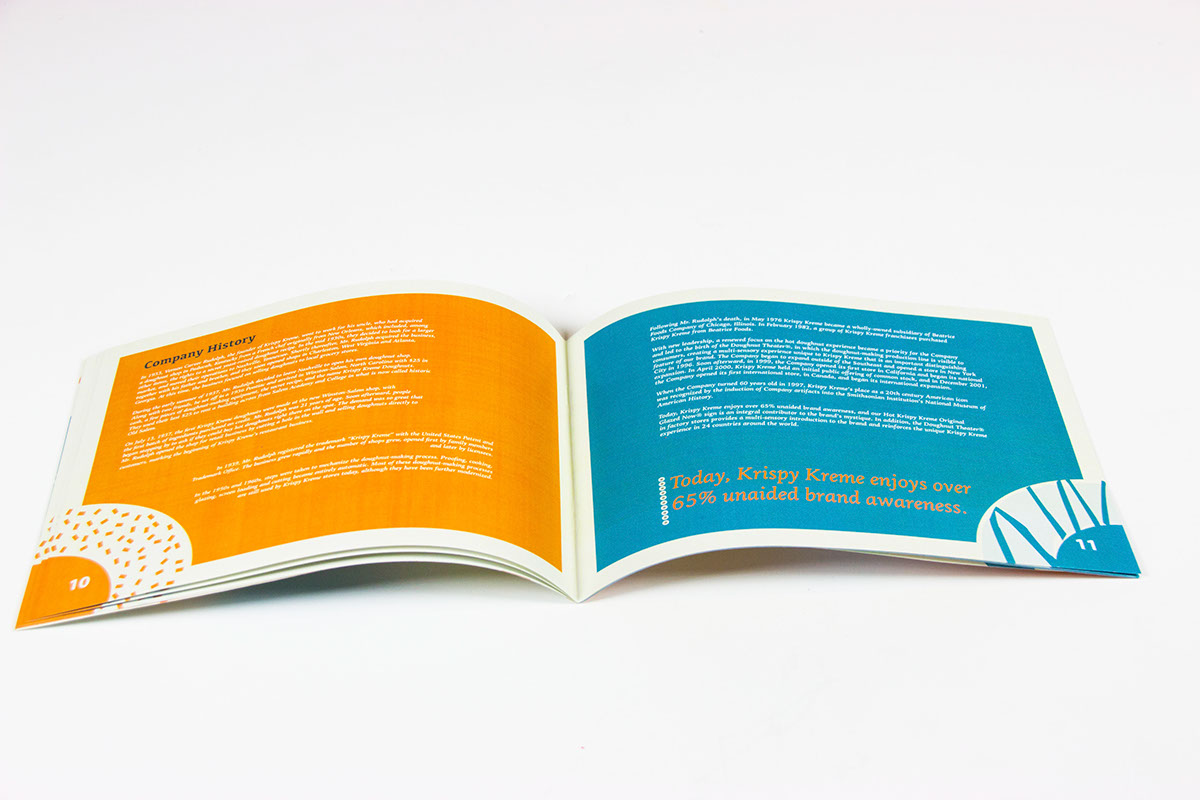 print report annual report graphic type krispy kreme Layout brochure Food  Doughnuts Colour scheme