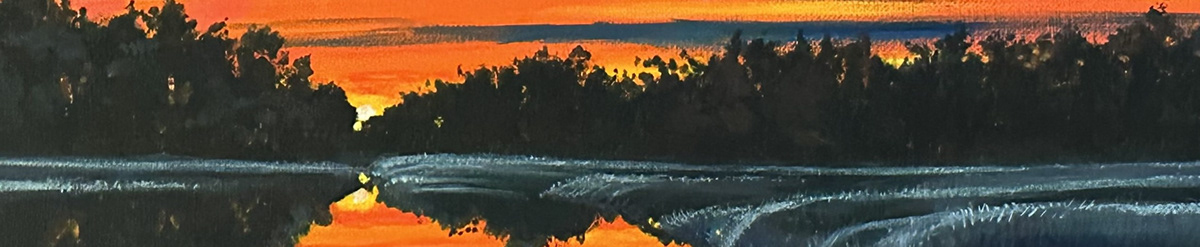 Landscape Nature beauty maryland sunset art acrylic painting colorful Edith Crane expressive